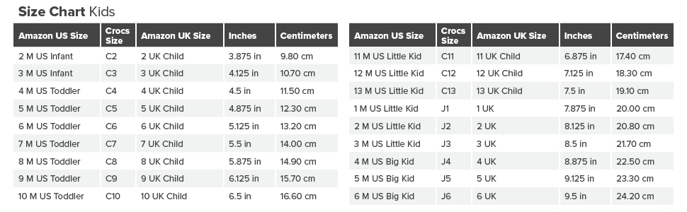 size chart