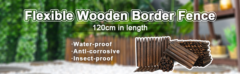 flexible wooden border fence