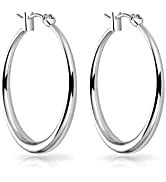 Silver Plated 30mm Hoop Earrings