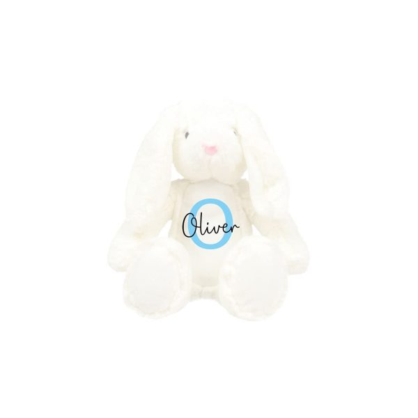 Personalised Bunny Rabbit Soft Toy with Name & Initial, Customisable Baby Gift, New Baby Gift, Newborn Baby Gift, Baby Boy, Baby Girl, Custom Teddy Bear, Keepsake, Baby Shower Gift, Christening Gift, Easter Bunny, Easter Gift