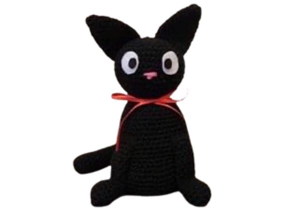 Jiji the plush cat crochet toy gift, stuffed Kiki Delivery Service, Anime