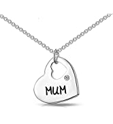 Philip Jones Mum Heart Necklace Created with Austrian Crystals