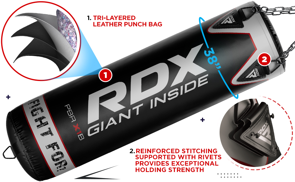 RDX Professional Anti Swing Filled 5FT 4FT Punch Bag Set