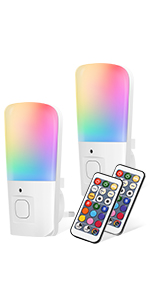 LOHAS 2 Pack Night Light Plug in Wall Remote Control Light 