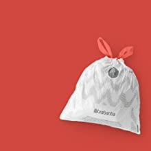 Brabantia PerfectFit Bin Liner, Size B (5L), Colour coded, Red background