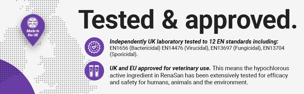 Tested & approved for veterinary use in the UK and EU. Independently UK laboratory tested for safety