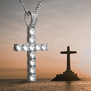  MCSAYS Hip Hop Iced Out Necklace Bling Full Crystal Cross Pendant Golden Cuban Chain Religious 