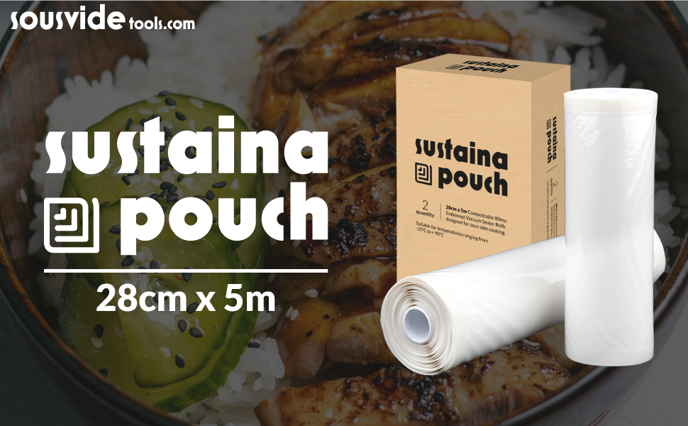 Sustainapouch 20cm x 5m Embossed Vacuum Sealer Rolls