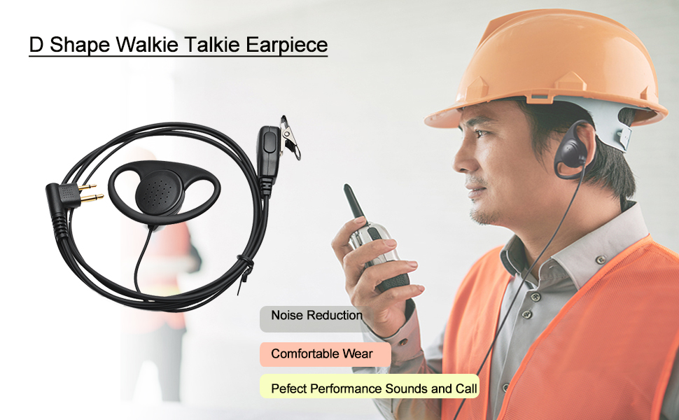 D Shape two way radio earpiece