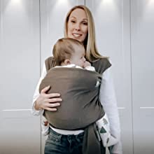 Baby sling wrap newborn carrier easy to use simple to tie cotton pocket trekki gift for new mum