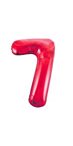 Red 34&amp;#34; Foil Number Balloon 7