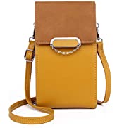 Women Crossbody Cell Phone Bag - Small PU Leather Handbag Purse Ladies Wallet with Card Slots & Z...