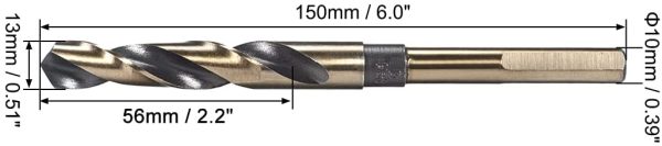 Reduced Shank Twist Drill Bits 13mm High Speed Steel 4341 with 10mm Shank 1 Pcs - Image 3