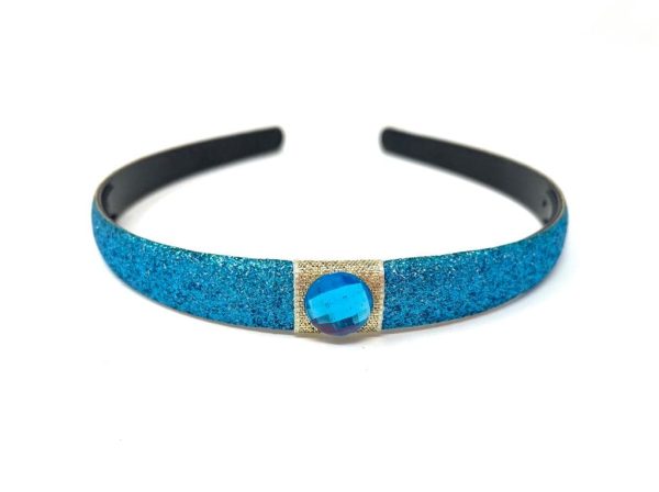 Princess Jasmine Aladdin Style Glitter Turquoise Hairband Headband with Turquoise Jewel 1st Class Same Day Dispatch Before 2.30pm