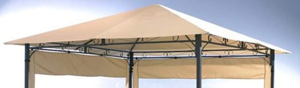 QUICK STAR Replacement Roof for Garden Gazebo 3x3m (9,7ft - 9,7ft) Beige - Image 4