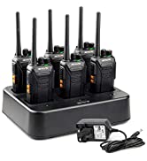 Retevis RT27 Walkie Talkie, Walkie Talkies with 6 Way Charger, PMR446 License-free, 16 Channels, ...