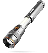 NEBO Franklin Slide 500 Lumens | Black LED Rechargeable Flashlight & Work Light |7 Lighting Modes...