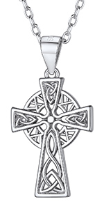 Women Silver Cross Pendant with Chain