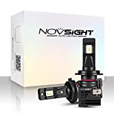 NOVSIGHT H7 LED Headlight Bulbs 55W/Pair 10000LM 6000K 1:1 Mini Design Car Replacement Lights Bri...