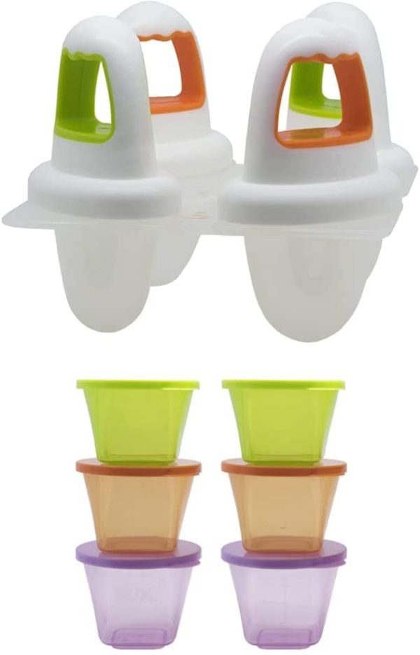 NUK Mini Ice Lolly Moulds | Great for Teething | 4 Count & Baby Stackable Food Storage Containers | Microwave & Freezer Safe | 6 Count - Image 5