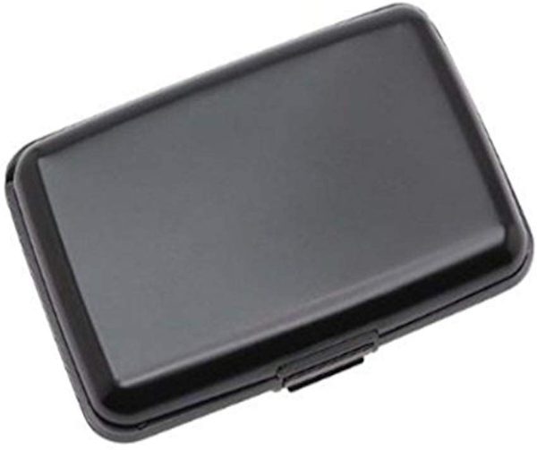 Aluminium Credit Card Holder Wallet CASE Purse Metal Business Card Protector UK (Black) - Image 3