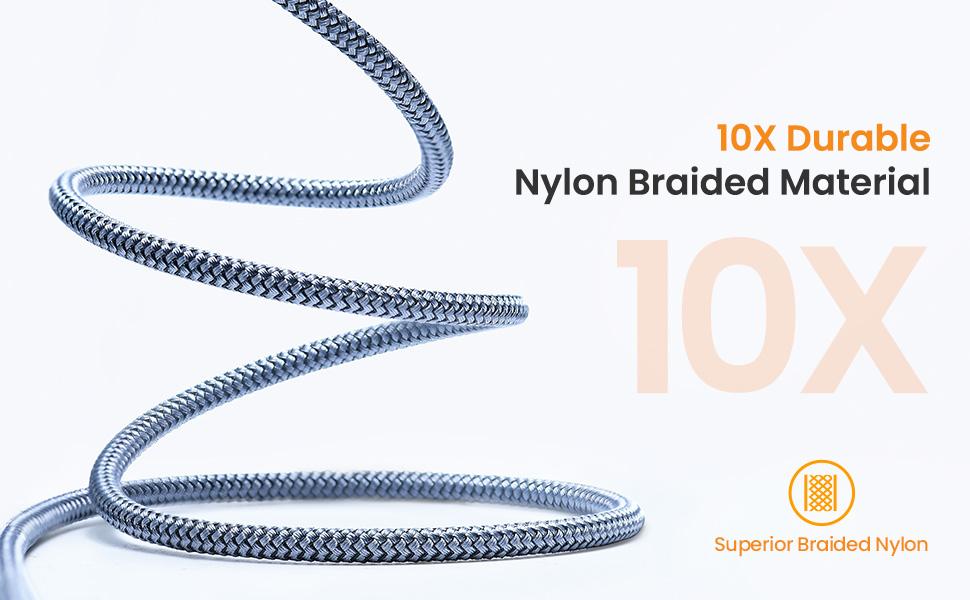 Durable nylon braided material