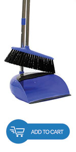 Roll over image to zoom in Long Handled Dustpan and Brush Blue Blue