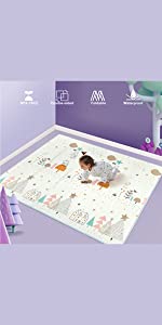 Uanlauo Baby Playmat,Crawling Mat for baby, Floor baby mat large baby playmat Play Mat for toddlers