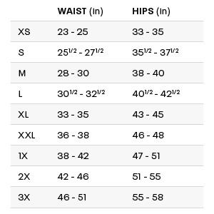 size chart bottoms