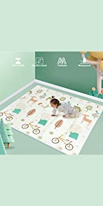 Uanlauo Baby Playmat,Crawling Mat for baby, Floor baby mat large baby playmat Play Mat for toddlers