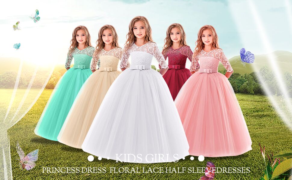 girls' dresses wedding dress girls party dress prom dress bridesmaid dresses lace tulle dress