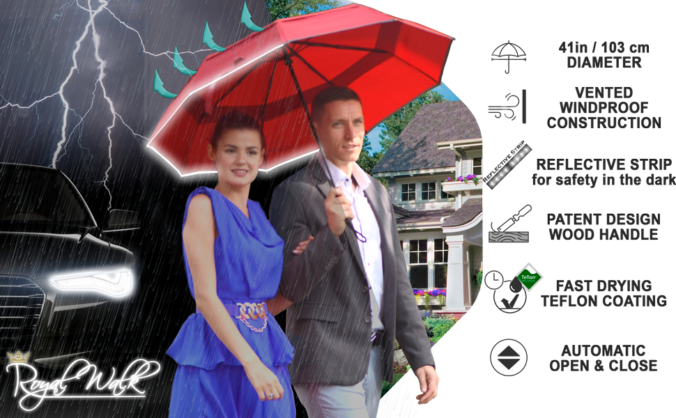 Wooden Handle Mens Umbrella