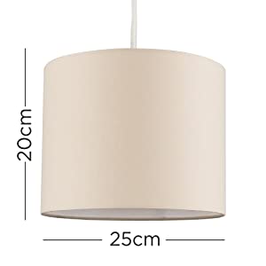 Beige Fabric Drum Lampshade