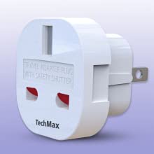 UK to USA plug adapter front pose