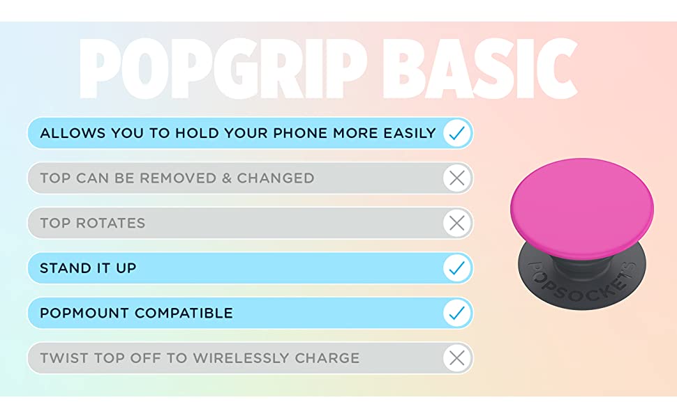 Popgrip basic functionality chart