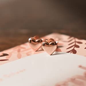 rose gold heart earrings