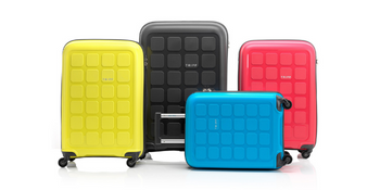 Tripp Holiday Suitcases Group Shot, Citron Case, Slate Case, Watermelon Case, Turquoise Case