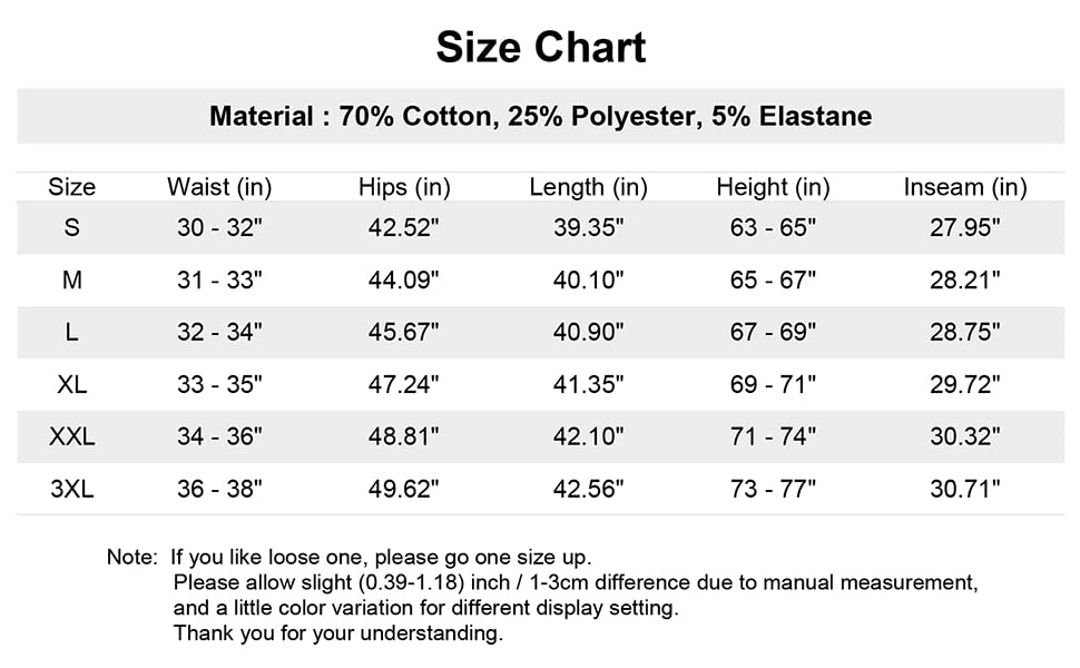 size chart