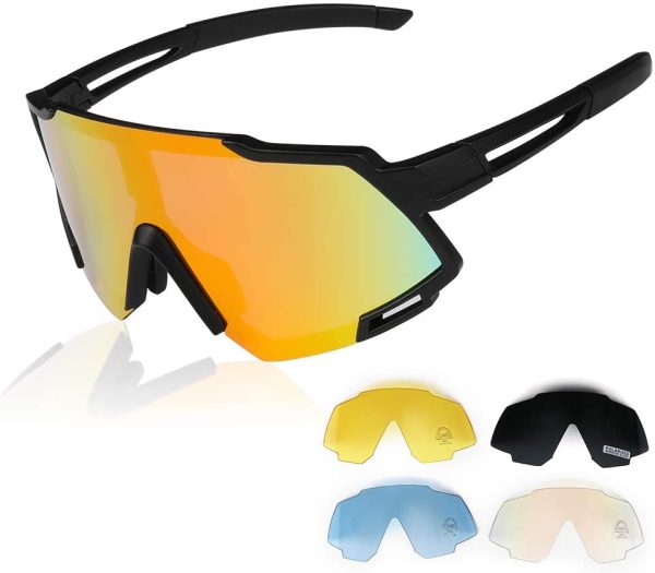 GARDOM Cycling Glasses Polarized for Men Women, Anti-UV Anti-blue Lights Sports MTB Sunglasses with 5 Interchangeable Colorful Lenses for Running Fishing Climbing Trekking Skiing Vacation - Image 7