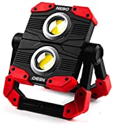 Nebo Omni 2K Worklight & Powerbank - Black & Red, Width: 160mm Diameter: Closed - 45mm/ Open - 37mm