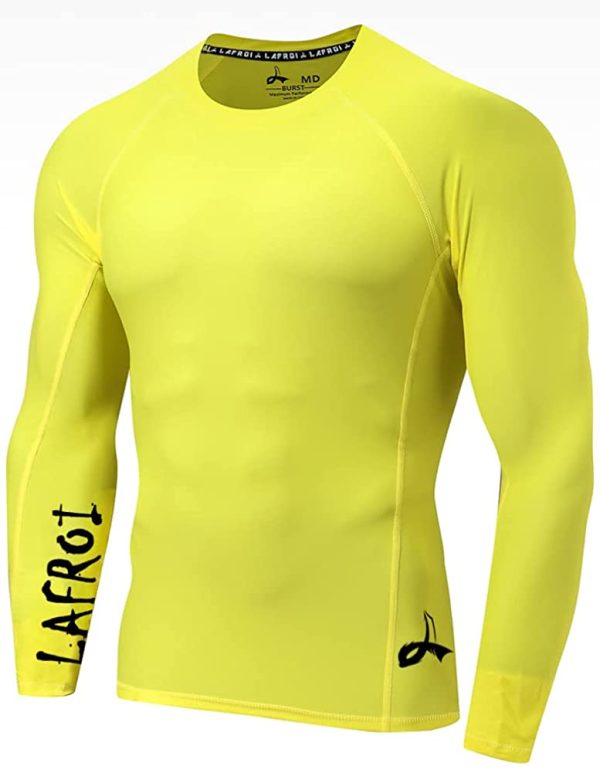 LAFROI Men's Long Sleeve UPF 50+ Baselayer Skins Performance Fit Compression Rash Guard-CLYYB - Image 5