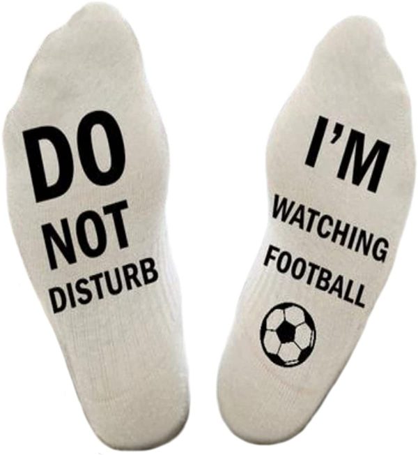 Himozoo 'Do Not Disturb I'm Watching Football or Rugby' Socks Novelty Funny Socks for Men Women Rugby Football Lovers Gifts - Image 3