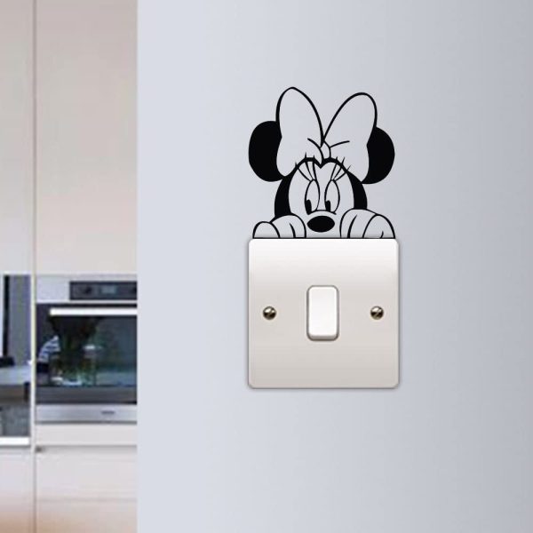 Minnie Mouse Wall Sticker Switch Vinyl Decal Funny Lightswitch Kids Room DIY