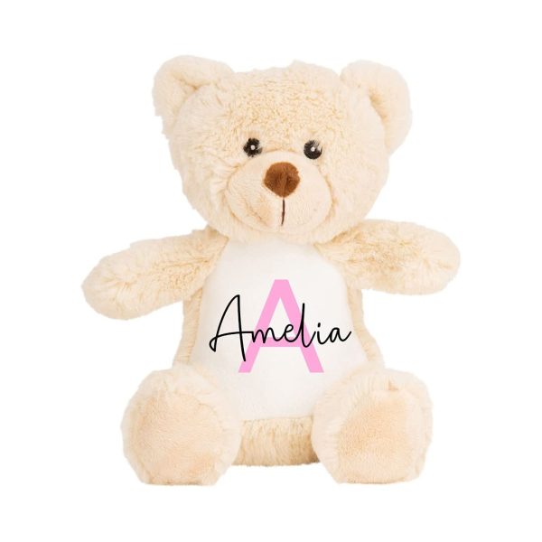 Personalised Teddy Bear Soft Toy with Name & Initial, Customisable Baby Gift, New Baby Gift, Newborn Baby Gift, Baby Boy, Baby Girl, Custom Teddy Bear, Keepsake, Baby Shower Gift, Christening Gift - Image 3