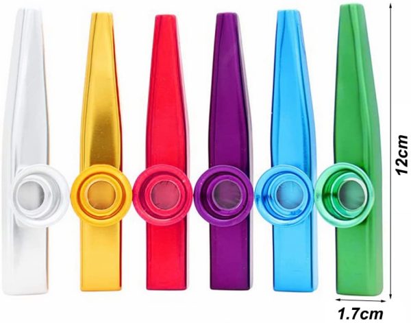 kuou 6Pcs Kazoo, Multipack Kazoo Metal Kazoo kazoo Instrument Gazoo Musical Instruments for Kids Gift Instrumental Accompaniment