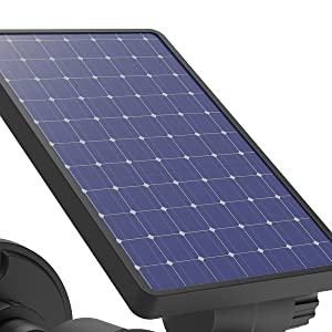 close-up of solar panel for outdoor spotlight