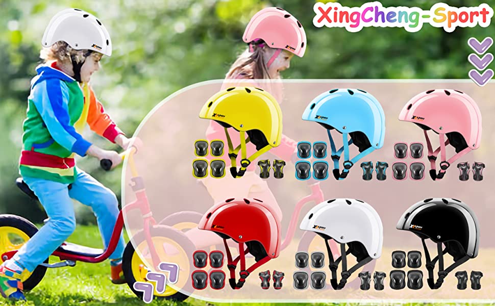 kids helmet and pads set