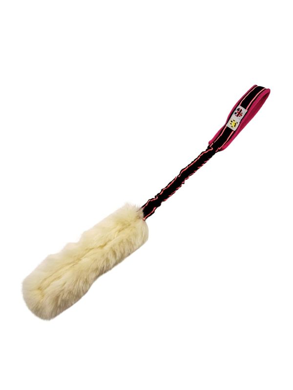 Paws Made? Bungee Sheep Skin Fur Dog Tug Toy great for motivation and reward based training