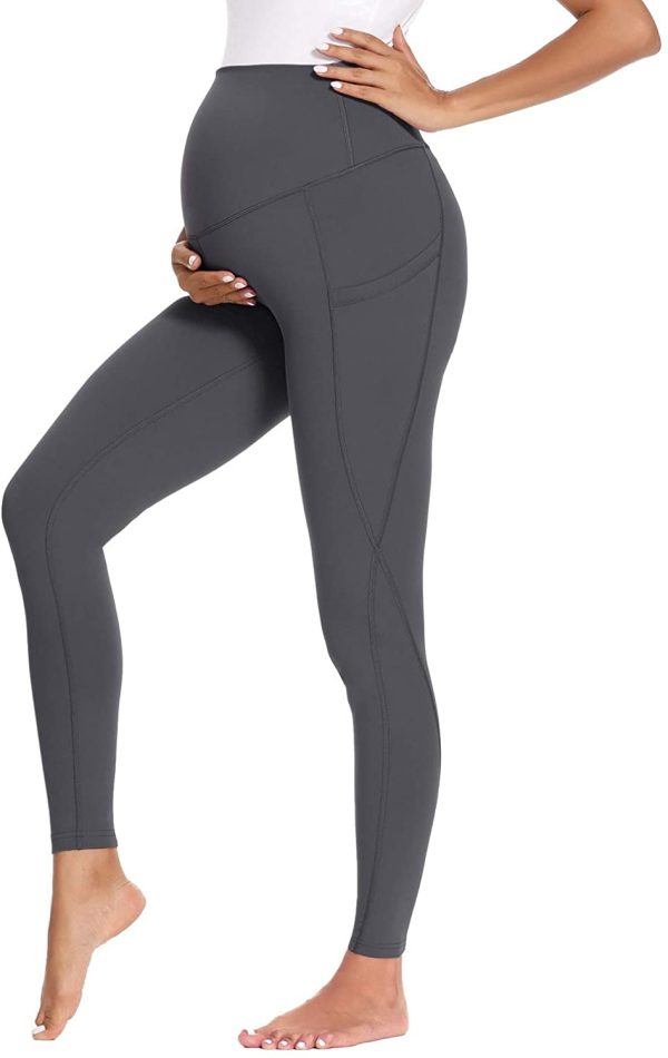 Love2Mi Maternity Sports Trousers Yoga Pants Over The Belly Active Leggings with Pockets