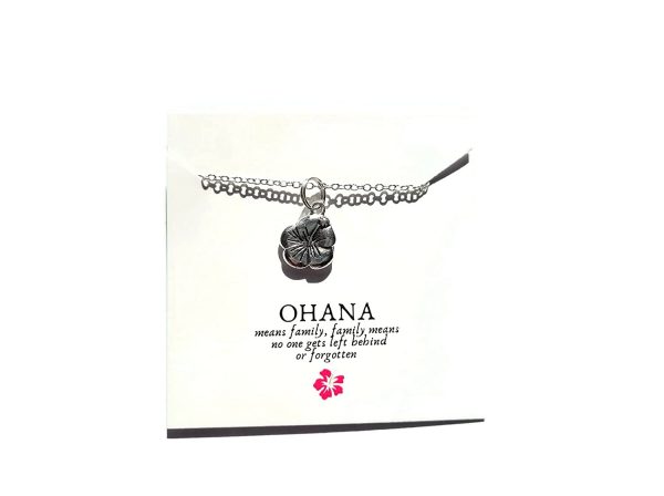 Ohana necklace, ohana means family gift, lilo stitch themed present, family jewellery, secret santa novelty